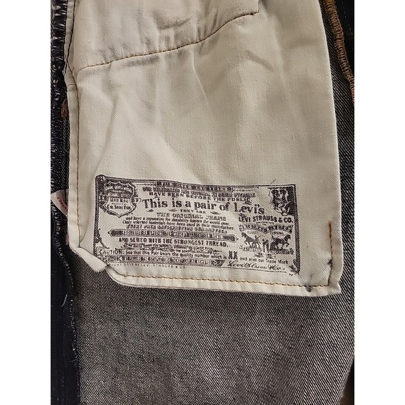 Levis 501 Jeans 31 x 32 Mens Classic Straight Leg Button Dark Wash Non Stretch - Picture 7 of 12